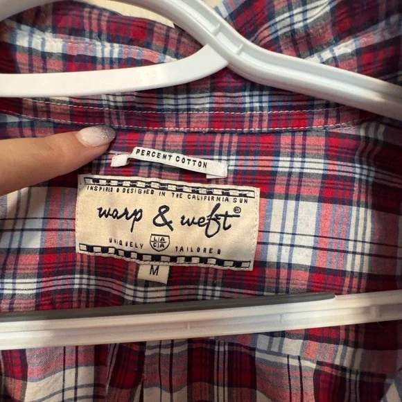 Warp + Weft Red and Blue Plaid Shirt - Picture 5 of 5